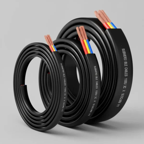 PVC & Rubber 3-CORE FLAT Submersible Cable Wire 3X2.5 MM | 2-1100 V | 90 Metre
