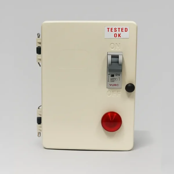 1 HP Submersible Pump Control Panel/Starter with Tripping MCB & 50mfd Capacitor (White & Grey)