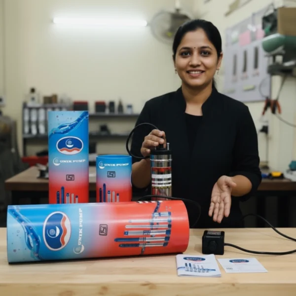 Unik Pump 1.5 HP Water Filled Borewell Submersible Pump – 15 Stage, Single