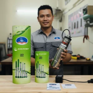 ACE Pump 1.5 HP Water Filled Borewell Submersible Pump – 15 Stage, Single Phase