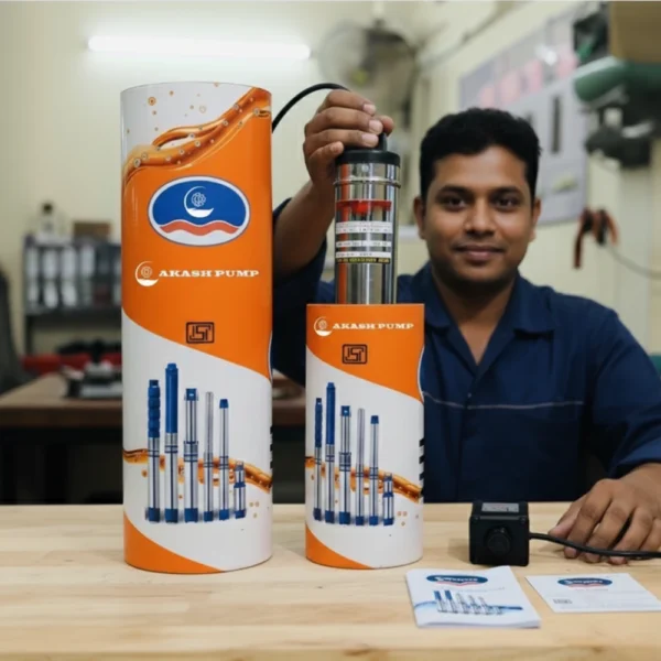 Akash Pump 1.5 HP Water Filled Borewell Submersible Pump – 15 Stage, Single Phase