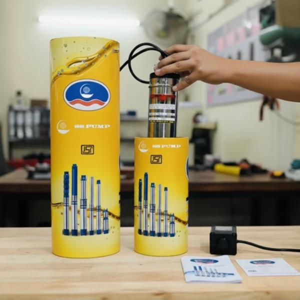 SS Pump 1.5 HP Water Filled Borewell Submersible Pump – 15 Stage, Single Phase