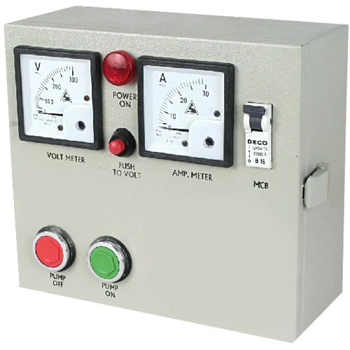 1.5 HP Submersible Pump Control Panel/Starter with Tripping MCB & 72mfd Capacitor (White & White)